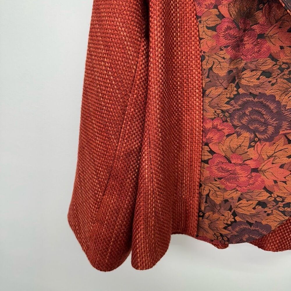 L. O'Neill Design Women’s Wearable Art Orange Unique Avant Boho Fashion Jacket - Picture 5 of 8